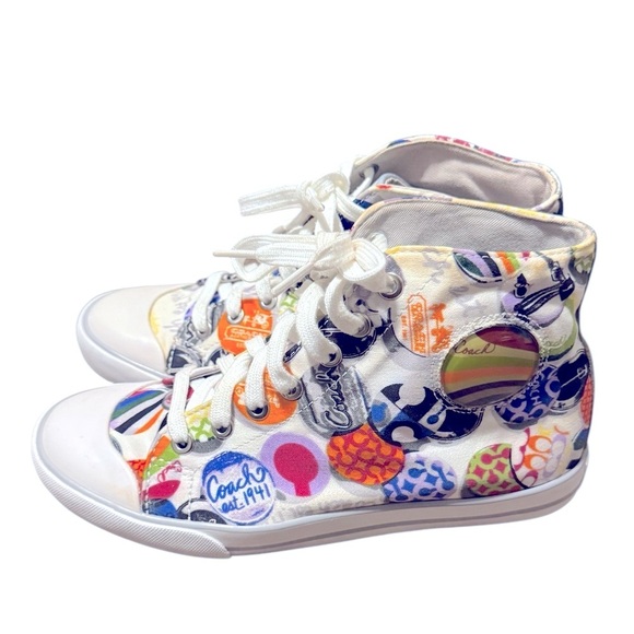 Coach Cardinal High Top Graffiti Sneakers Size 7 - Picture 1 of 6